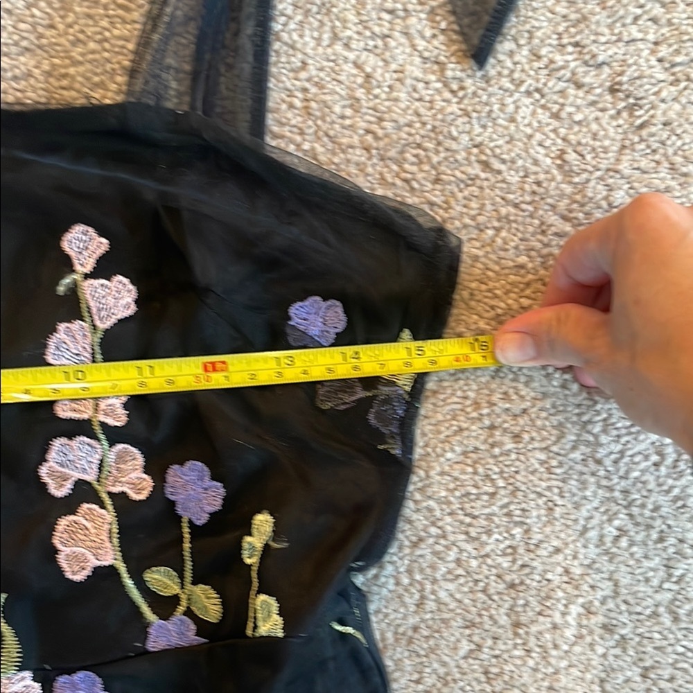 Lulu's Black Maxi Dress with Multicolor Floral Embroidery - Picture 6 of 10
